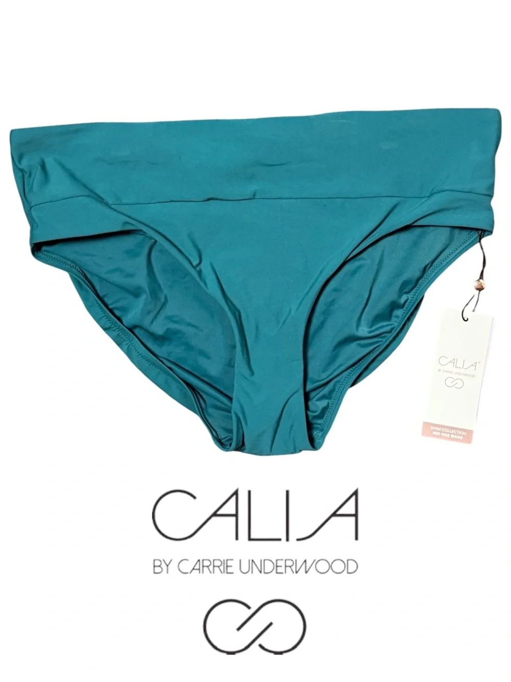 Calia by Carrie Underwood Swim Wide Band Emerald Green Bikini Bottom MEDIUM NWT